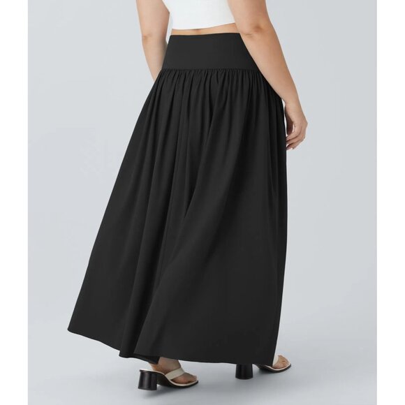 HALARA Breezeful High Waisted 2-in-1 Flowy Quick Dry Maxi Casual black plus 2X - Picture 2 of 13